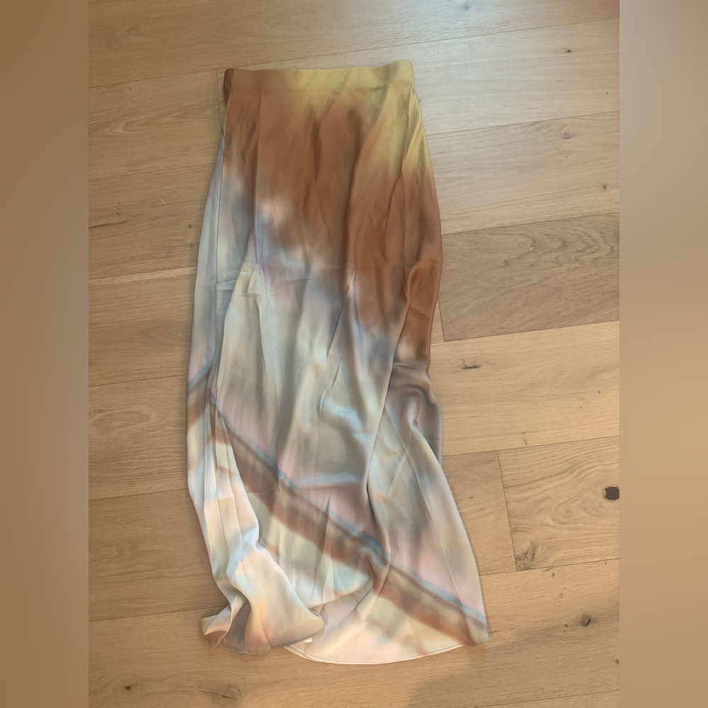 Dolce Golden Ombre Satin Maxi Skirt - Picture 2 of 3